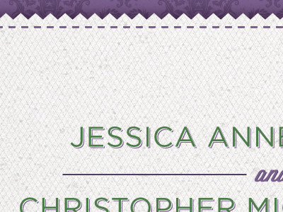JP&CL Wedding Invitation gotham invitation invite purple texture wedding wisdom script