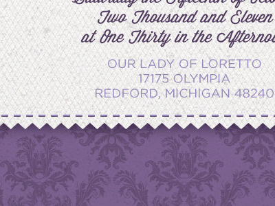 JP&CL Wedding Invitation 2 gotham invitation invite purple texture wedding wisdom script