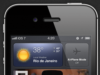 iOS 7 - Concept | Dashboard apple center concept dashboard ios iphone notification weather widgets