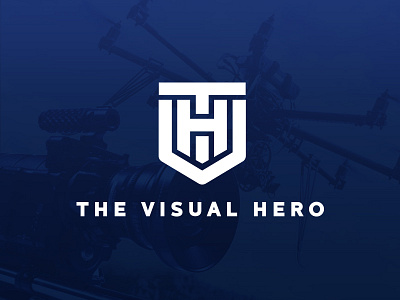 The Visual Hero camera drone film hero logotype monogram producer production video