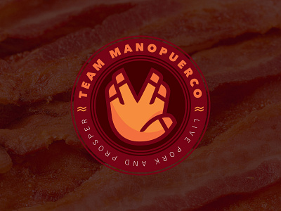 Team Manopuerco bacon badge funny logo logotype team