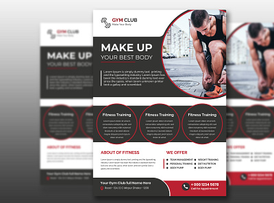 Creative Gym Club Flyer Design advertisement brochure business business brochure business flyer design flyer illustration logo