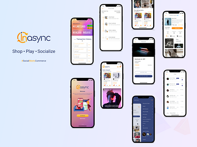 Inasync Social Media app branding design illustration ui ux