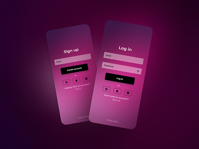 Sign in – Sign up form - Mobile account app application black dark design form log in login mobile prototype purple sign in sign up signin simple ui uiux ux white