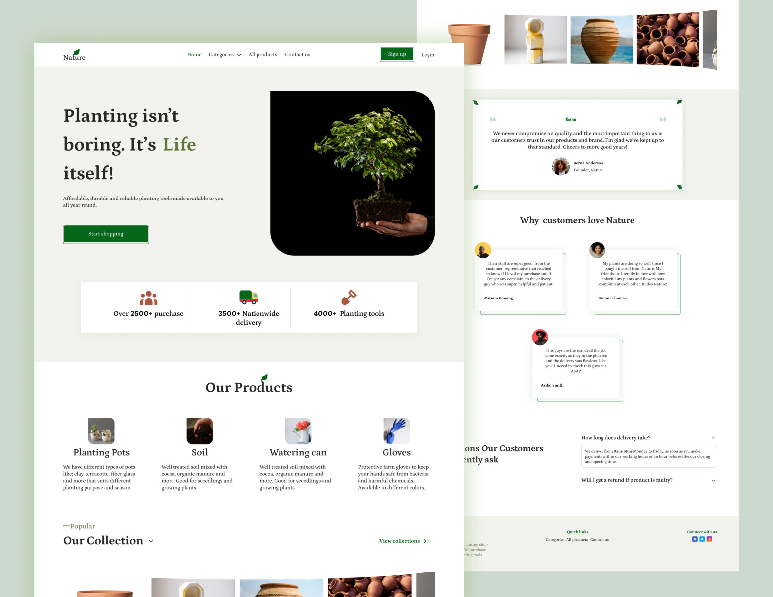 Nature Homepage design by Favour Nwanorue on Dribbble