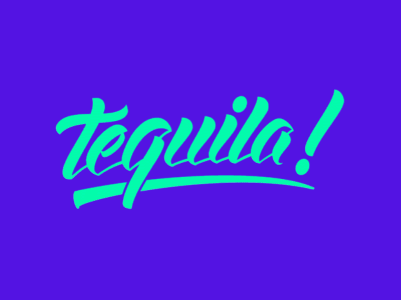 Tequila ! Animated version animated animation gif graphic design lettering letters loop motion design tequila typography