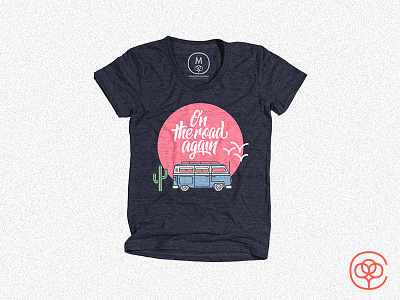On the road again cotton bureau lettering on the road again tshirt