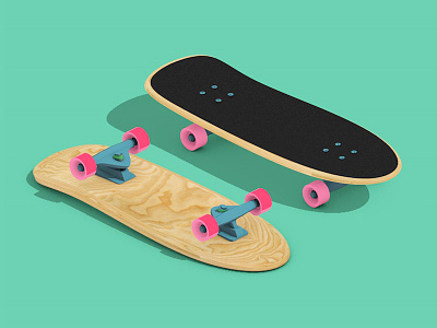 Evolution of skateboard WIP 1 3d cruiser modelisation skate board wip