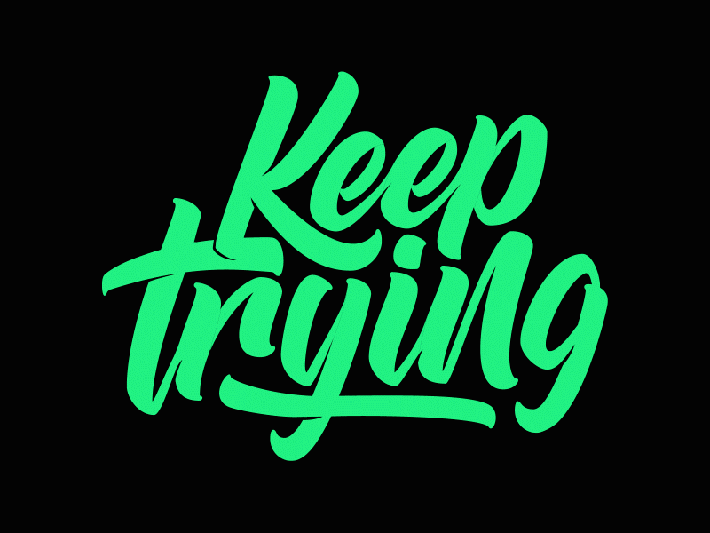 Keeptrying animated lettering