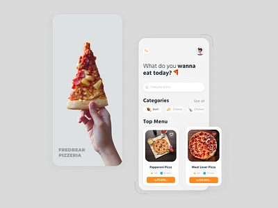 UI Design: Fredbear Pizzeria - Food Delivery Mobile App