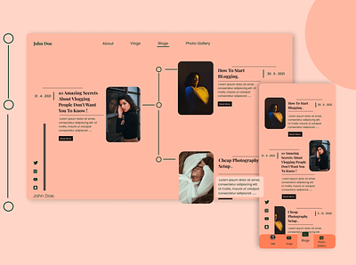 Portfolio Blogs Page blog blogs design figma images mobile photo portfolio ui uiux web