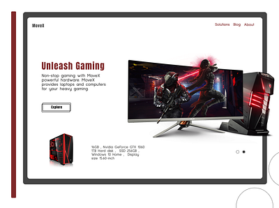 Gaming Laptop & Computer Brand Design Concept design figma games gaming hardware images laptop pc photo solutions uiux web