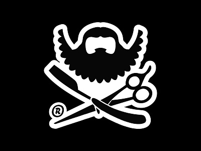 Le BARBU barbe barbershop barbu beard black and white le barbu lebarbu logo logotype razor scissors