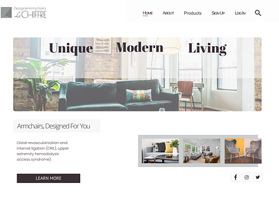 Udemy Project - Le Chiffre Designer Armchairs | Landing Page design graphic design instructor led project minimal ui ux ux design web