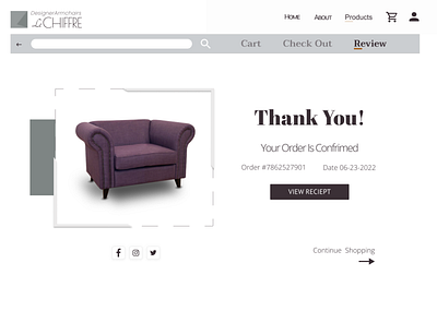 Udemy Project - Le Chiffre Designer Armchairs | Landing Page design instructor led project minimal ui ux ux design web