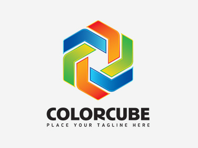 Colorcube Logo arrow attractive brand branding colorful cube identity