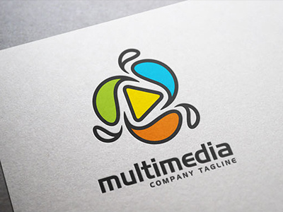 Multimedia Logo Template attactive brand concept corporate design logo media modern multimedia multiplayer play simple