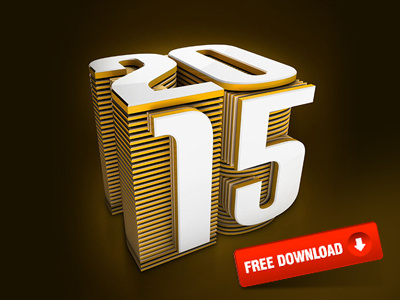 FREE Download New Year 2015 - 3D Text