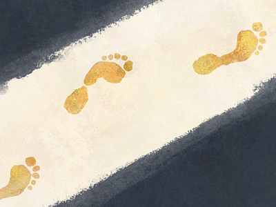 Teach Me to Walk in the Light footprints illustration