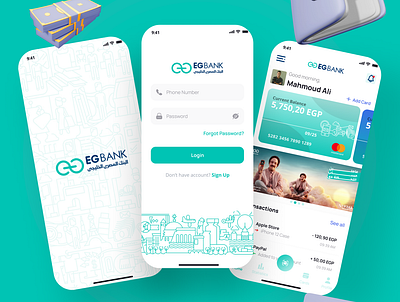 EGBank app ui shot app design bank app ui banking app eg bank egbank ui ui design البنك المصري الخليجي