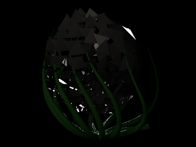 Cubepong5 0349 black fancy green plant shiny