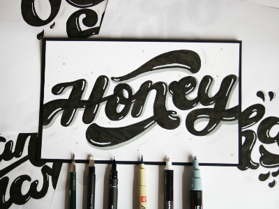 Money Honey handlettering lettering posca sketch type