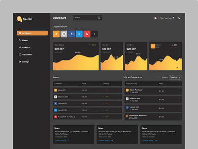 Cryptocurrency Exchange Dashboard cryptocurrency dashboard product product design ui webapp