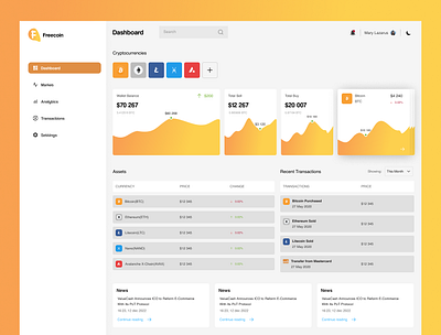 Cryptocurrency Exchange Dashboard cryptocurrency product design ui ui design uiux design webapp