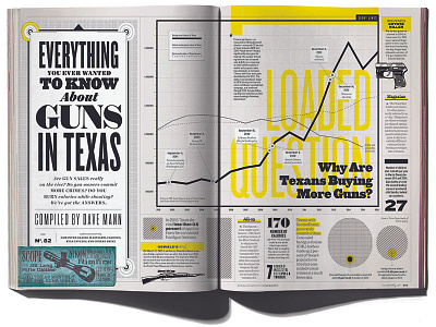 Texas Monthly, April 2016, Guns Special Issue editorial infographics magazine publication