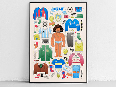 A tribute to Diego Maradona ⚽️🏆 argentina fashion football italy logo love maradona player poster print soccer