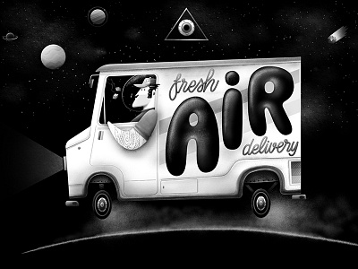 Fresh Air Delivery air airmax car moon nike planets stars trucker universe van