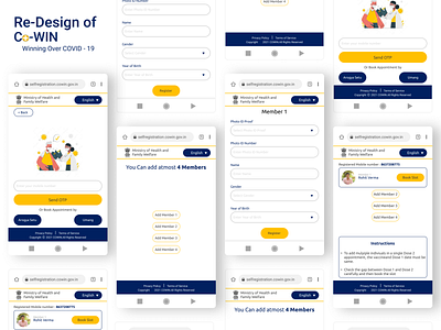 Re-designed Registration Page for CoWin website android covid19 cowin cowin website design registration ui ux website design