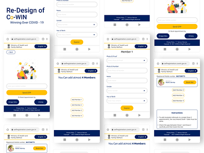 Re-designed Registration Page for CoWin website