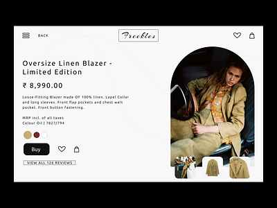 Fashion Product Page for Ecommerce Website (Light Theme) branding design fashion light theme online shopping ui ui design ui ux website design