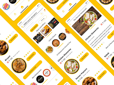 Landing page for Restaurant Aggregator android application design food landing page restaurant restaurant aggregator uiux yellow theme