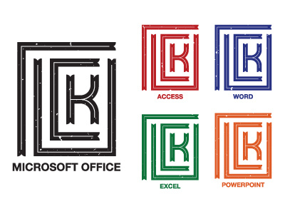 New Microsoft Office Icons access excel icon lettering microsoft office powerpoint typography word