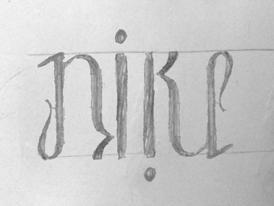 Nike ambigram hand lettering lettering nike pencil sketch sports typography