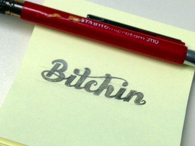 Lunchtime Doodles // Bitchin 80s hand lettering lettering pencil post it rough script sketch