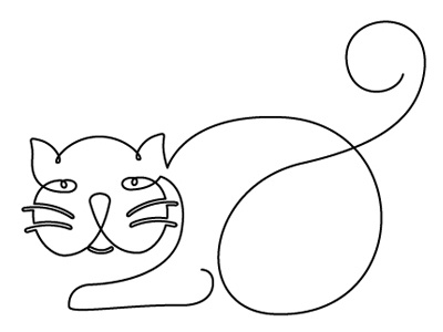 Minimal 15 - The cat animal black cat illustration line drawing minimal minimalist minimals vector white yearofminimals