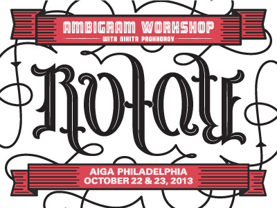 Rotate: An Ambigram Workshop aiga ambigram ambigrams revealed custom type hand lettering lettering philadelphia save the date typography workshop