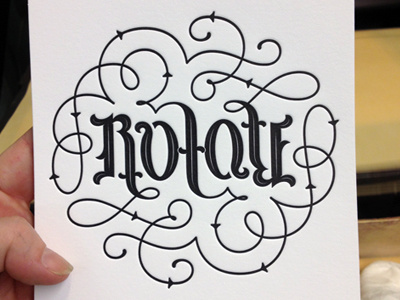 Rotate ambigram letterpress print ambigram custom lettering decorative design font graphic design hand lettering lettering letterpress print type typography