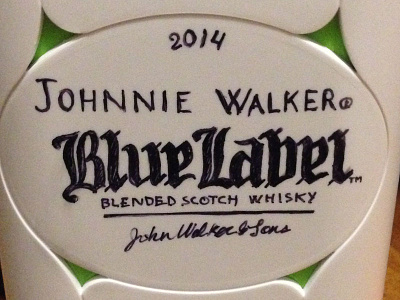 Johnnie Walker Blue Label...or is it?? alcohol blue label hand lettering humor johnnie walker joke lettering marker packaging sharpie type typography