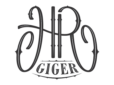 HR Giger Monogram hand lettering hr giger lettering monogram rip typography