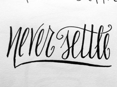 Never Settle brush hand drawn hand lettering lettering marker never settle script typography