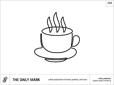 The Daily Mark 042 - Happy International Coffee Day coffee cup design graphic design icon logo logomark mark monoweight single line symbol thedailymark