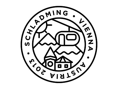 City Badge - Austria austria design graphic design illustration landscape line linear minimalist monoweight schladming skyline vienna