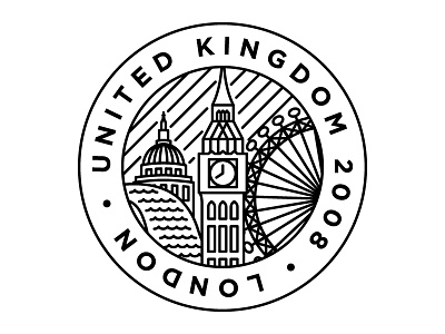 City Badge - United Kingdom design graphic design illustration landscape line linear london minimalist monoweight skyline united kingdom