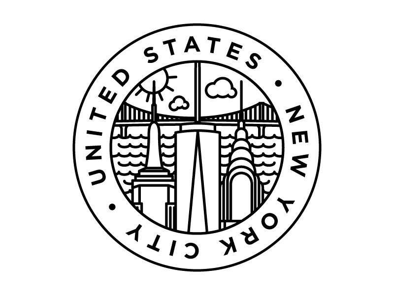City Badges - NYC linear illustration design illustration graphic design minimalist monoweight new york city new york nyc united states usa