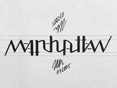 An Ode To Manhattan // v2 ambigram hand lettering lettering manhattan new york nyc type typography