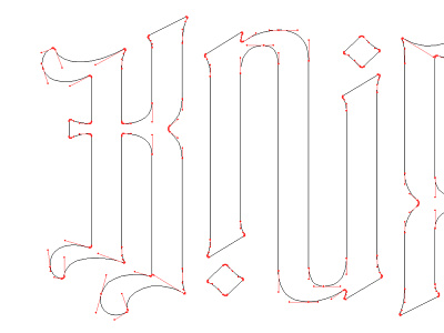 Knife Ambigram // Details ambigram bézier digital lettering points type typography vector